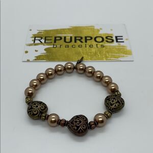 NWT Repurpose Bracelets Beaded Heart Bracelet